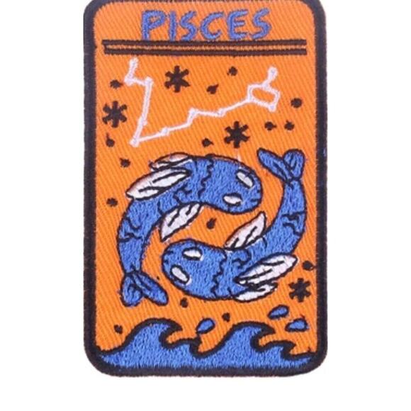 Retro Astrology Zodiac Sign Horoscope Birthday Gift  Patch Embroidered Spiritual - Picture 10 of 13